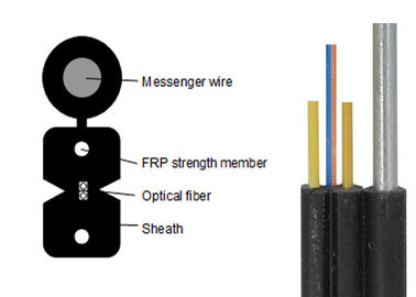 Câble blindé optique auto proclamé extérieur GJYXCH 2B6 G657A2 de fibre