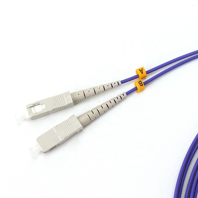 Cordon de correction optique personnalisable de fibre du duplex millimètre OM2 Sc LC de FTTH 50/125 2.0mm 3m LSZH pourpre